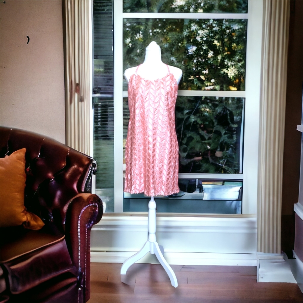 Peach color cocktail dress